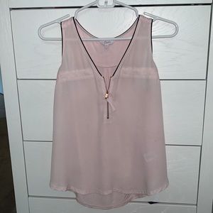 Pink Zip-Up Sleeveless Top